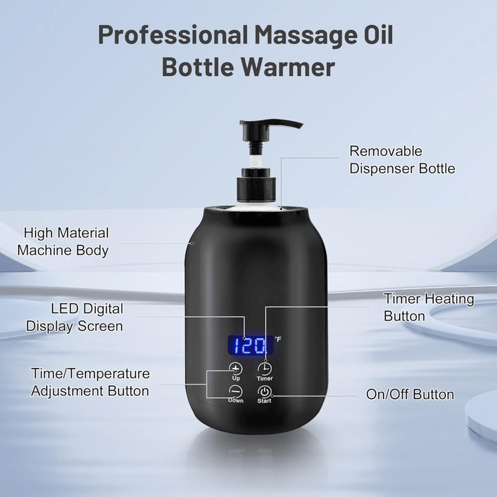 Premium electric massage oil warmer, perfect for professional aromatherapy & deep tissue heated oil applications.