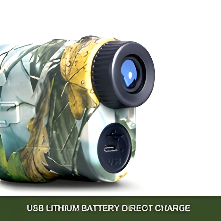 Rechargeable 3280ft precision rangefinder for hunting, golf, and outdoor tactical use, durable optics.