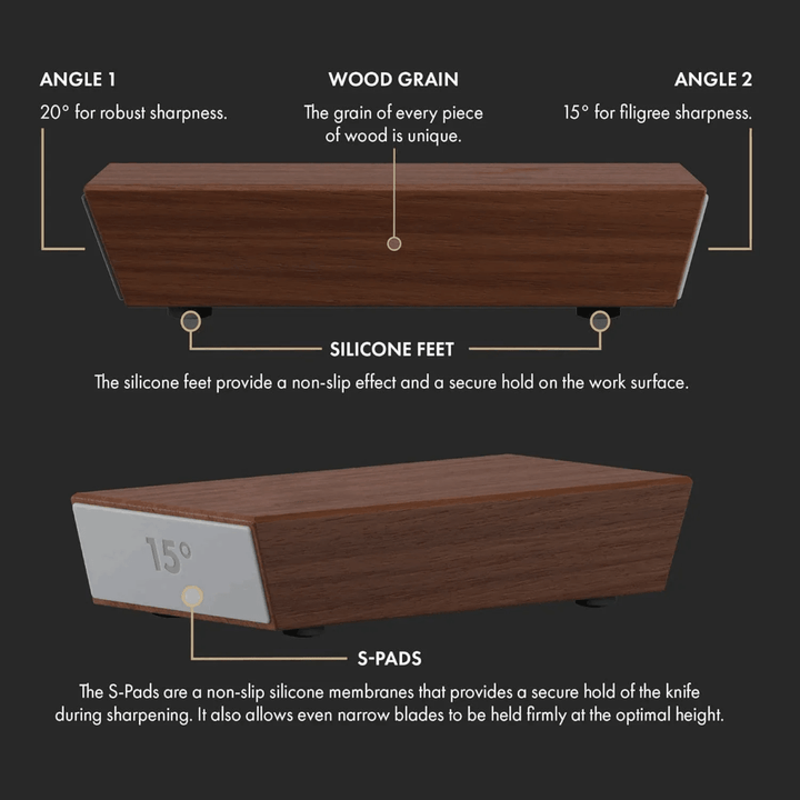 Heavy-duty diamond roller kitchen knife sharpener for long-lasting, precise sharpening.