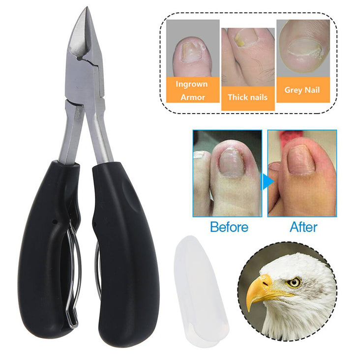 Heavy-duty nail clippers for thick, ingrown toenails & fingernails. Carbon steel foot care tool for seniors.