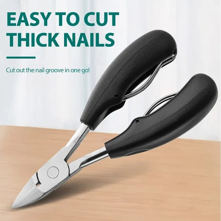 Durable stainless steel professional nail clippers for thick toenails & fingernails. Essential foot & hand care.
