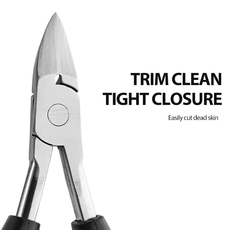 Sharp, wide-jaw carbon steel nail clippers for very thick nails. Professional foot care tool for seniors.