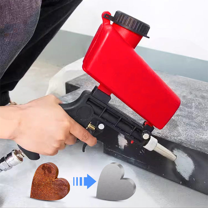 Professional portable sandblasting gun for effective rust & paint removal, surface prep tool.