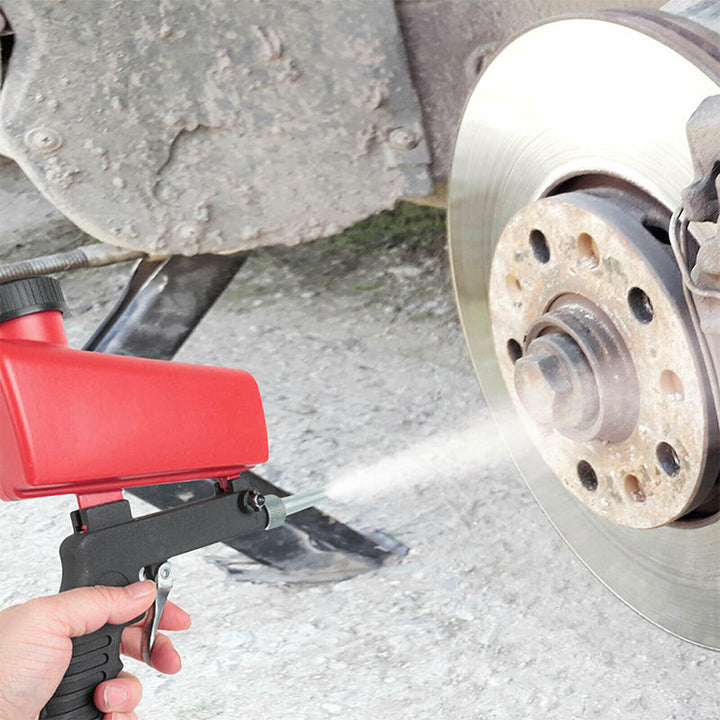 Versatile portable sandblasting gun for DIY rust removal, paint stripping & abrasive cleaning.