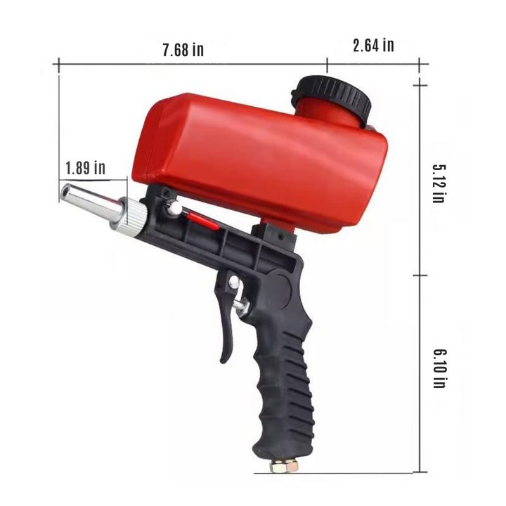 Professional-grade portable sandblasting gun for auto restoration & industrial surface prep.