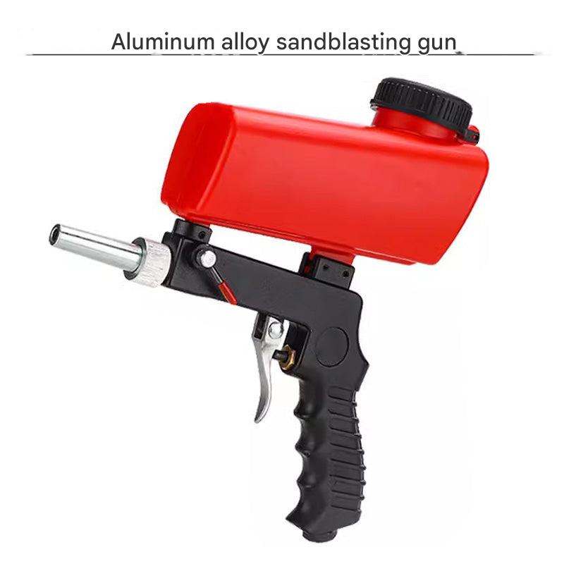 Ergonomic portable sandblaster gun for easy rust & paint removal in workshops & home use.