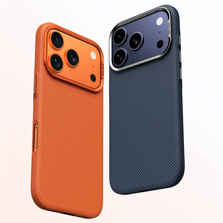 Protective MagSafe iPhone case with textured grip for secure handling.