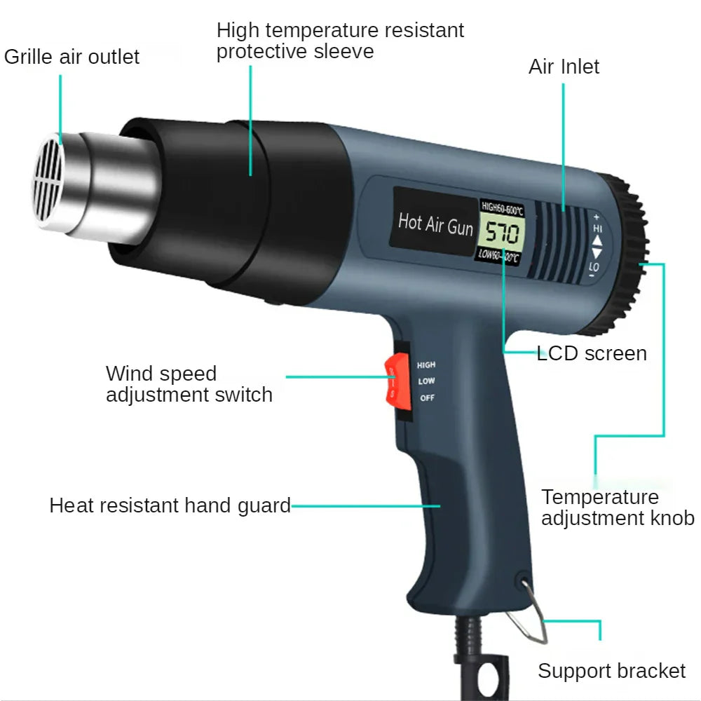 ProTherm electric heat gun, a powerful industrial tool for DIY and professional tasks