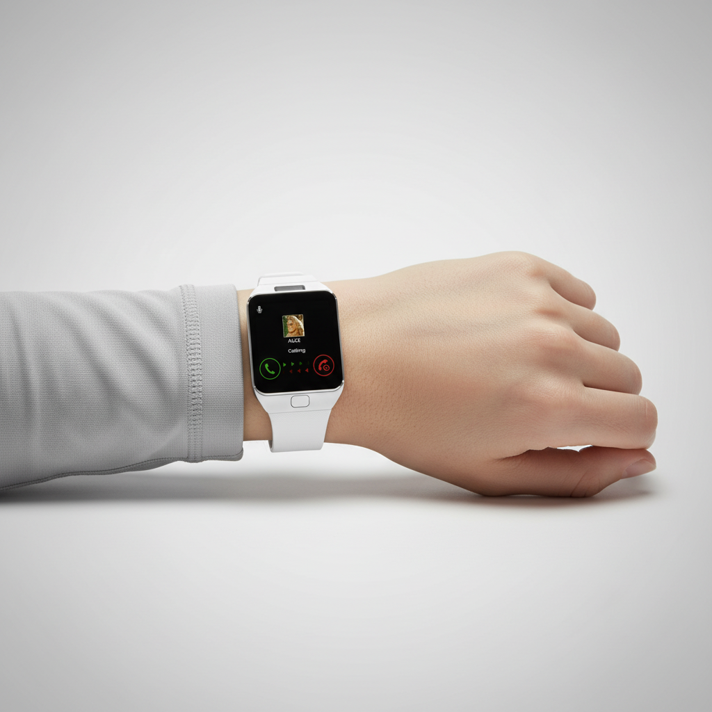 Close-up of Pulseon Smartwatch rectangular display showing time, unisex wearable tech