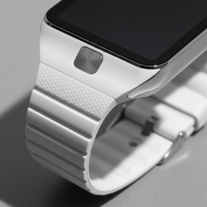 Pulseon Modern Smartwatch on wrist, sleek design, rectangular display, ideal for daily wear