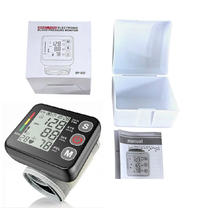 PulseTrack Digital Wrist Blood Pressure Monitor, a health care essential with a user-friendly LCD