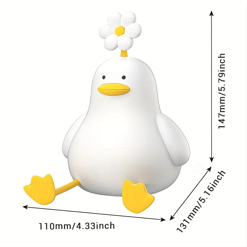 Adorable QuackLight duck night light, a thoughtful baby gift, LED lamp with soft, adjustable glow for nursery.