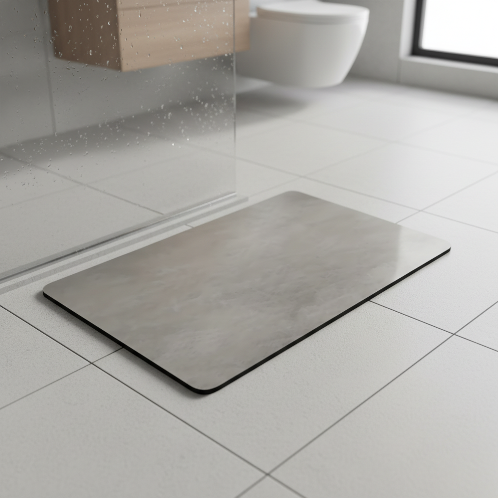 Quick dry diatomaceous earth bath mat, non-slip, absorbent, for bathroom floors
