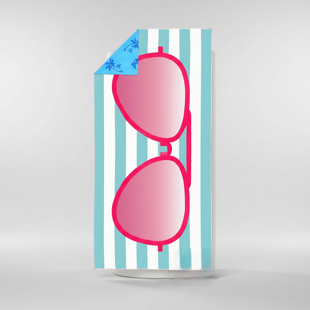 Absorbent and quick-drying beach towel set with a vivid tropical design suitable for travel