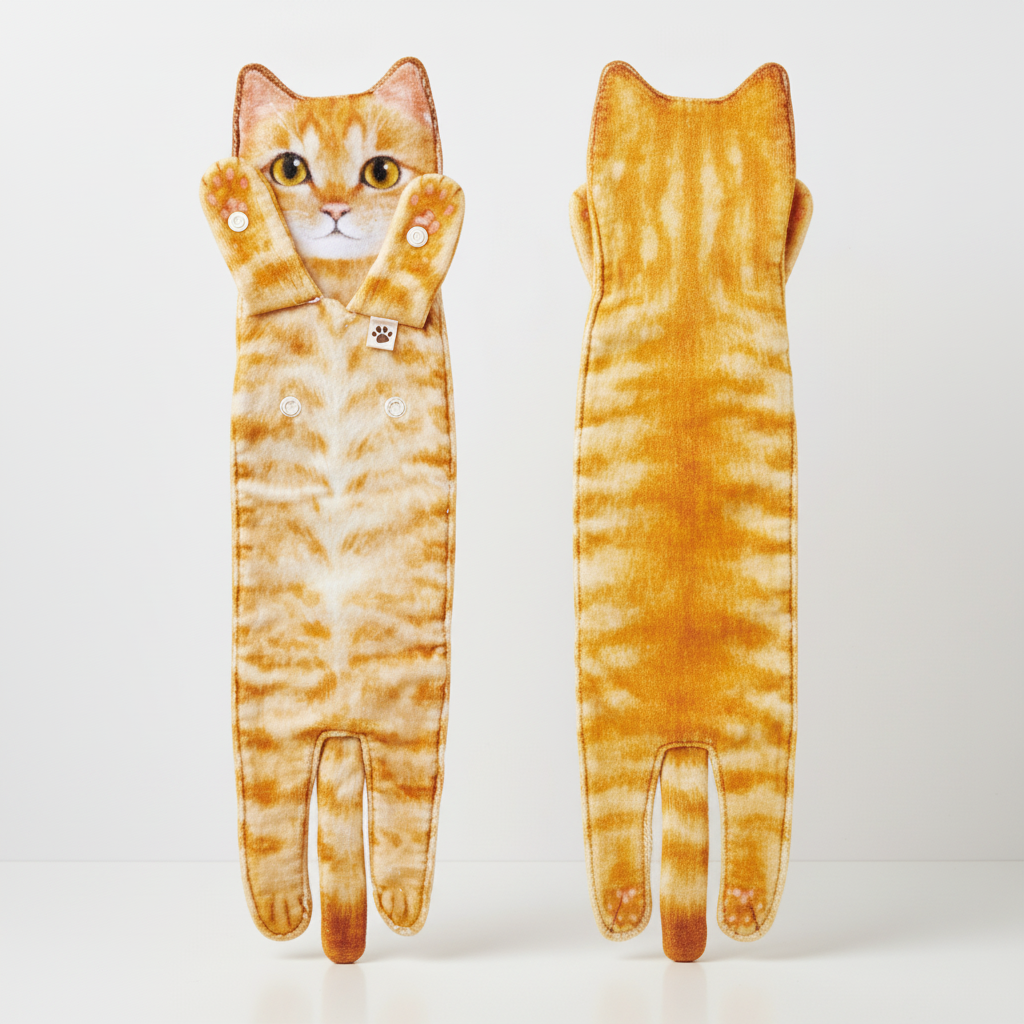 Soft CatTowel animal hand towel, rapid-drying and absorbent, a perfect household item