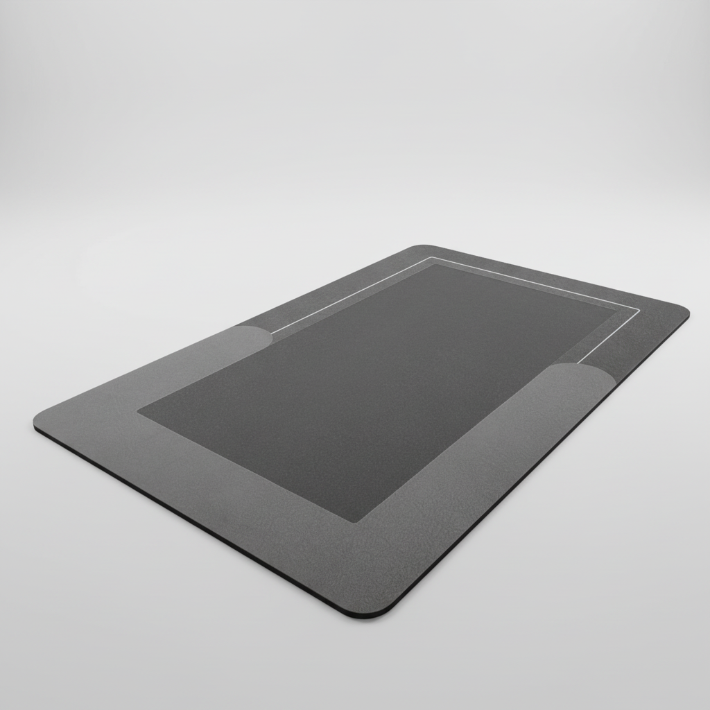 Elegant oval quick-drying bath mat, non-slip bottom, a stylish bathroom essential.
