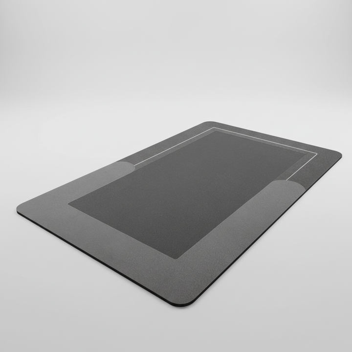 Elegant oval quick-drying bath mat, non-slip bottom, a stylish bathroom essential.