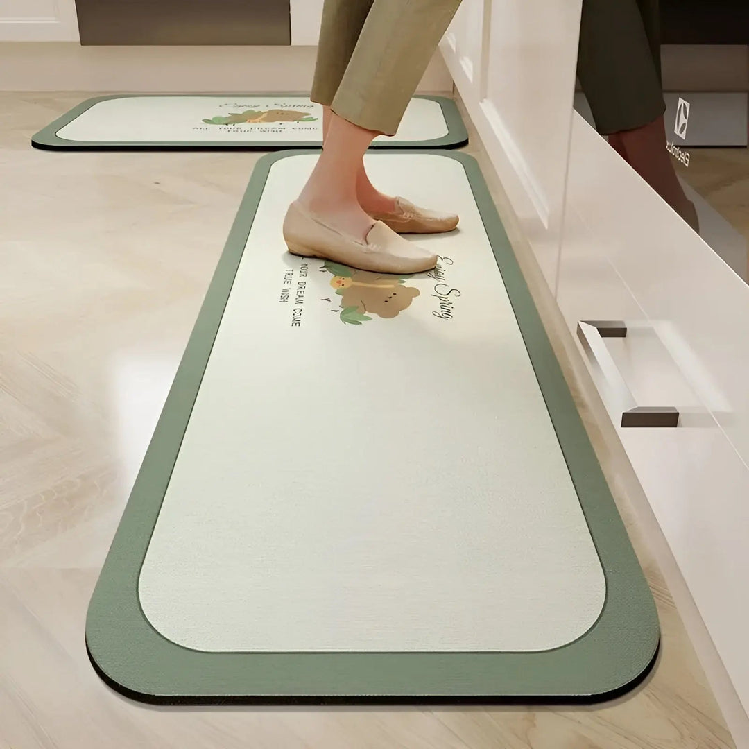 Premium anti-fatigue kitchen mat. Quick-drying, super absorbent, and non-slip for enhanced kitchen safety and comfort.