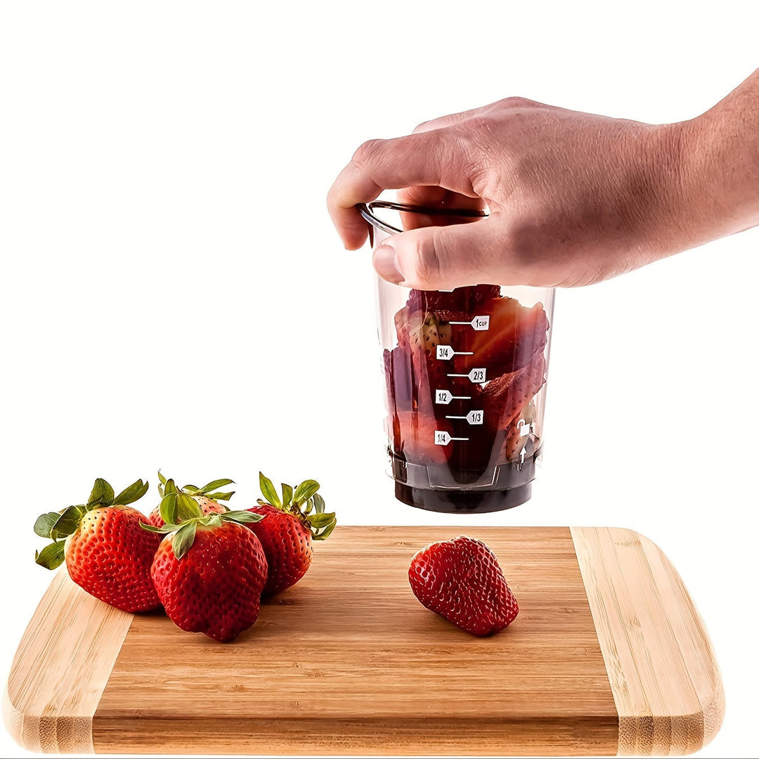 Handheld QuickSlice food chopper for easy slicing of onions, tomatoes, and other kitchen produce.
