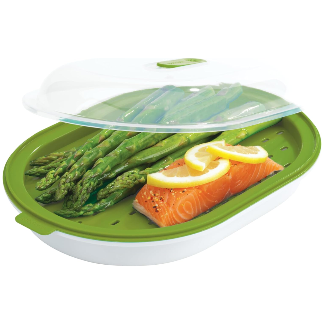 QuickSteam Magnetron Stomer for healthy microwave cooking. Steams vegetables quickly.