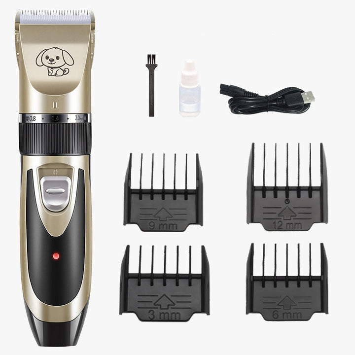 Ergonomic, low-noise dog trimmer with ceramic blade for smooth, quiet pet hair cutting. Ideal for anxious dogs.