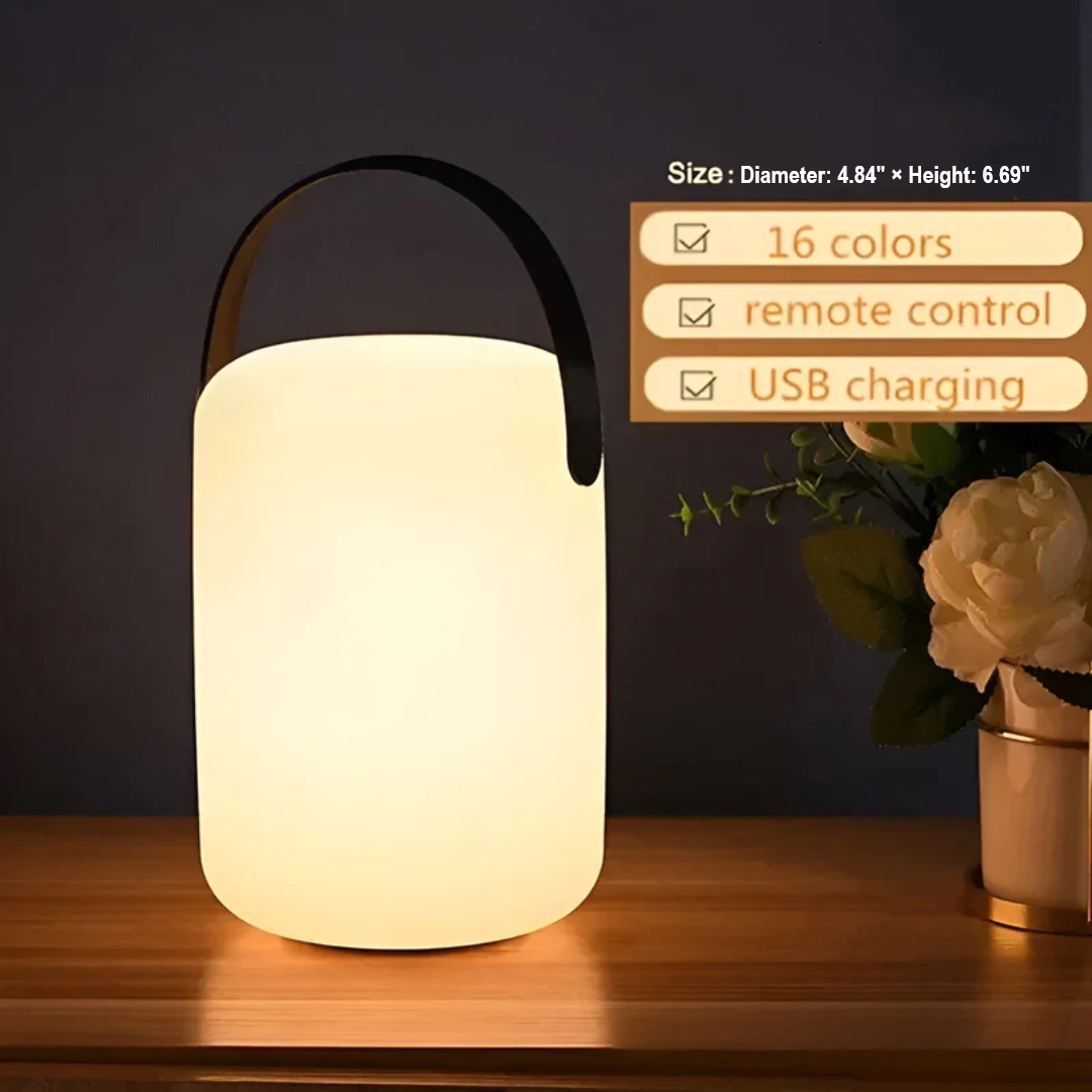 Durable RadianceFlex rechargeable table lamp, offering portable LED lighting for all weather.