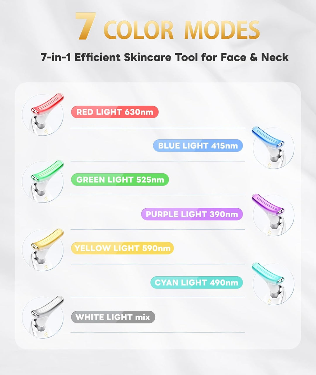 Detail of RadiantGlow 7-Color facial massager head, showing technology for light therapy skincare