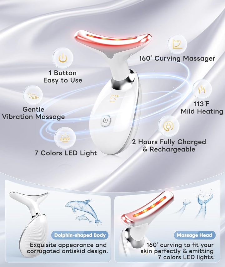 Compact RadiantGlow 7-Color LED facial massager for skin wellness