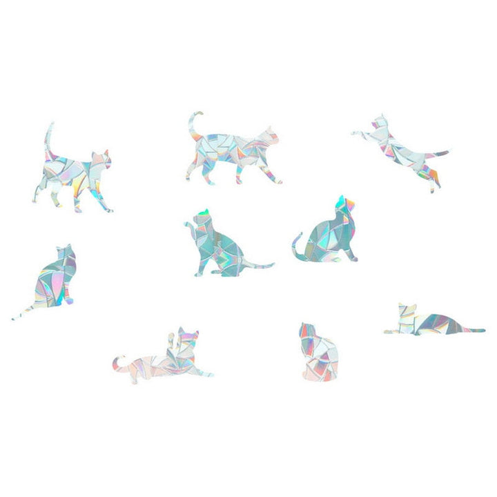 Static cling sun catcher decal on a large window, creating a spectacular rainbow effect throughout the day.