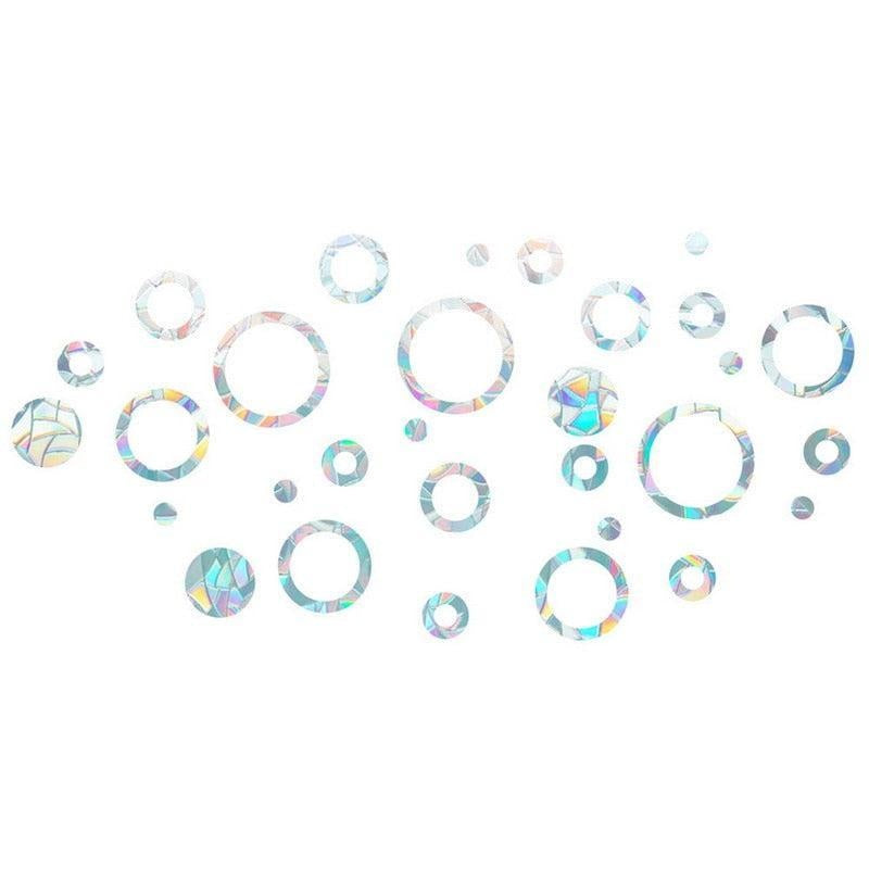 Reusable window sticker, a rainbow maker and sun catcher, easily applied for instant home decor transformation.