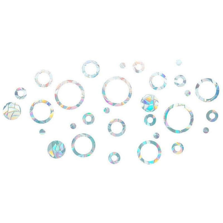Reusable window sticker, a rainbow maker and sun catcher, easily applied for instant home decor transformation.