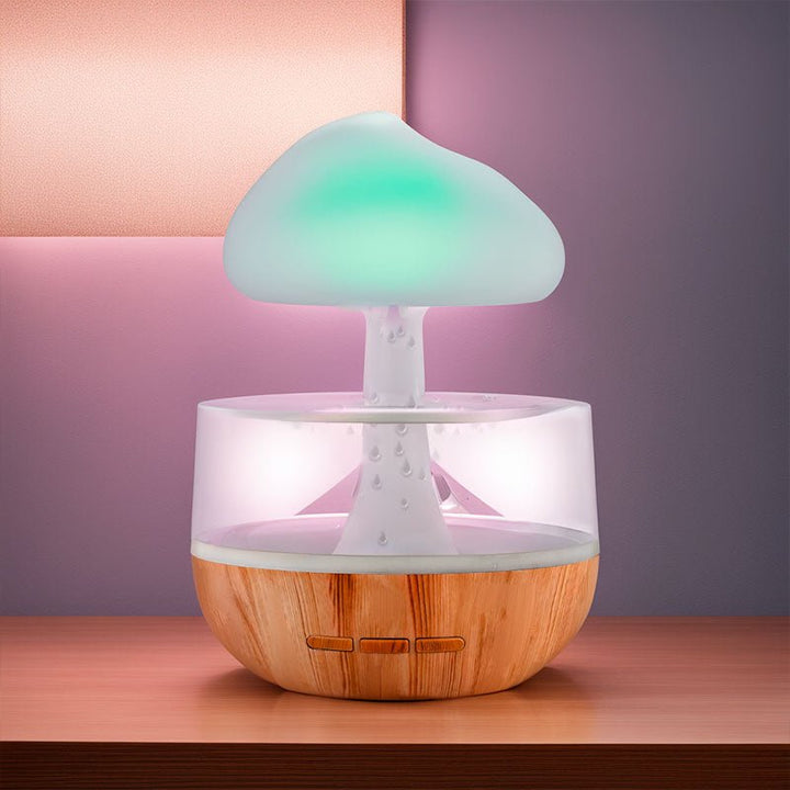 RainCloud design humidifier, a modern essential oil diffuser for home & office air quality & relaxation.