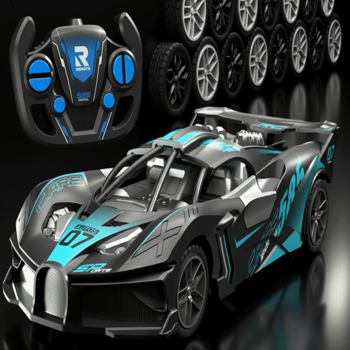 Unisex 1:18 scale RC drift car, a robust & fun remote control toy designed for kids & exciting stunts.