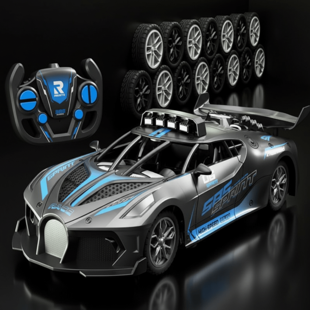 Kid-friendly RC 1:18 drift car, a durable remote control toy for boys & girls to enjoy drifting fun.