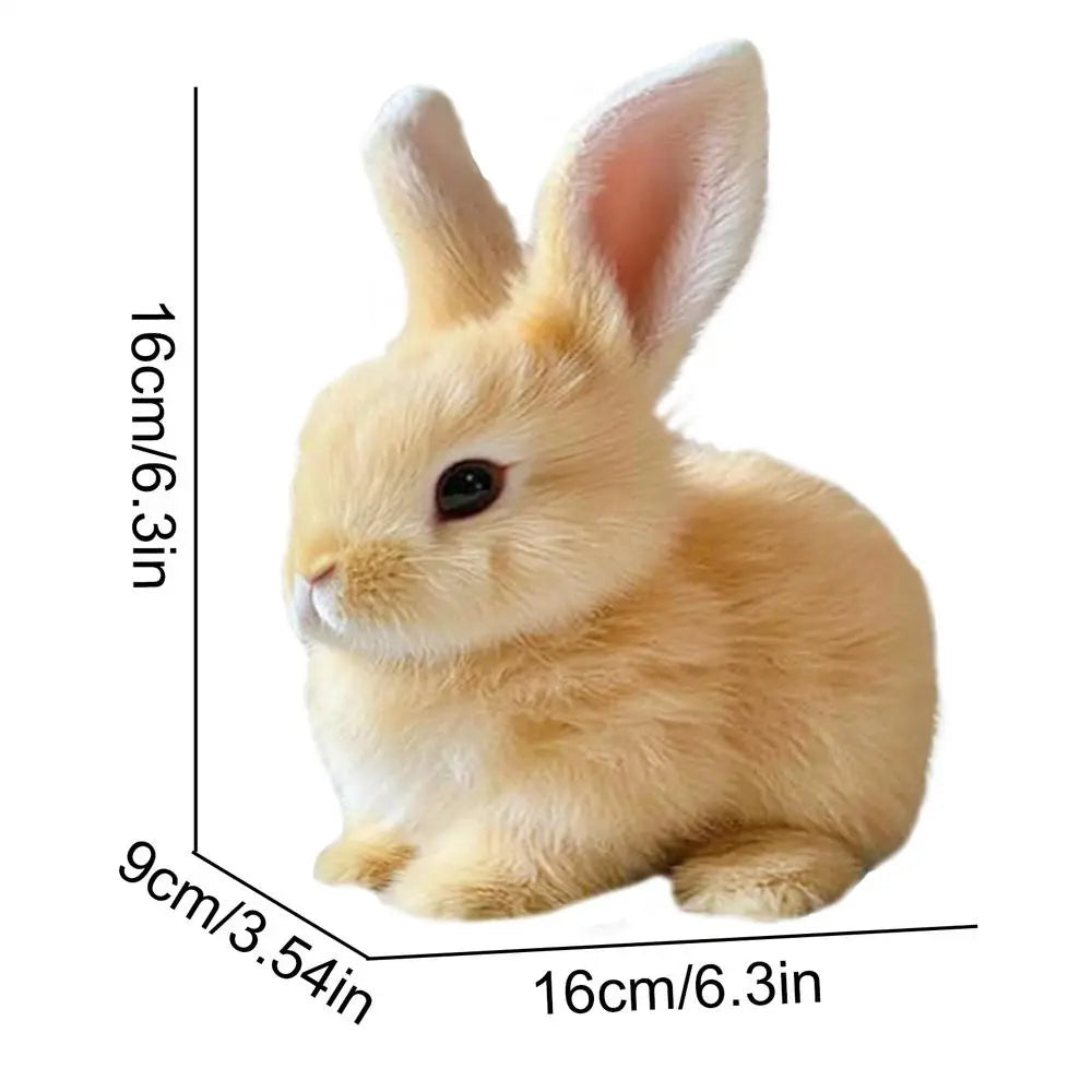 Soft fur realistic yellow rabbit moving toy; an electronic plush animal perfect for kids' comfort or home decor.