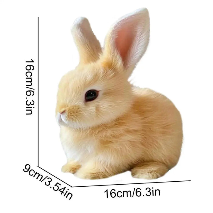 Soft fur realistic yellow rabbit moving toy; an electronic plush animal perfect for kids' comfort or home decor.