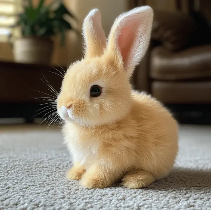 Electronic realistic white rabbit toy with soft fur & lifelike movement, a charming animal alternative & unique gift.