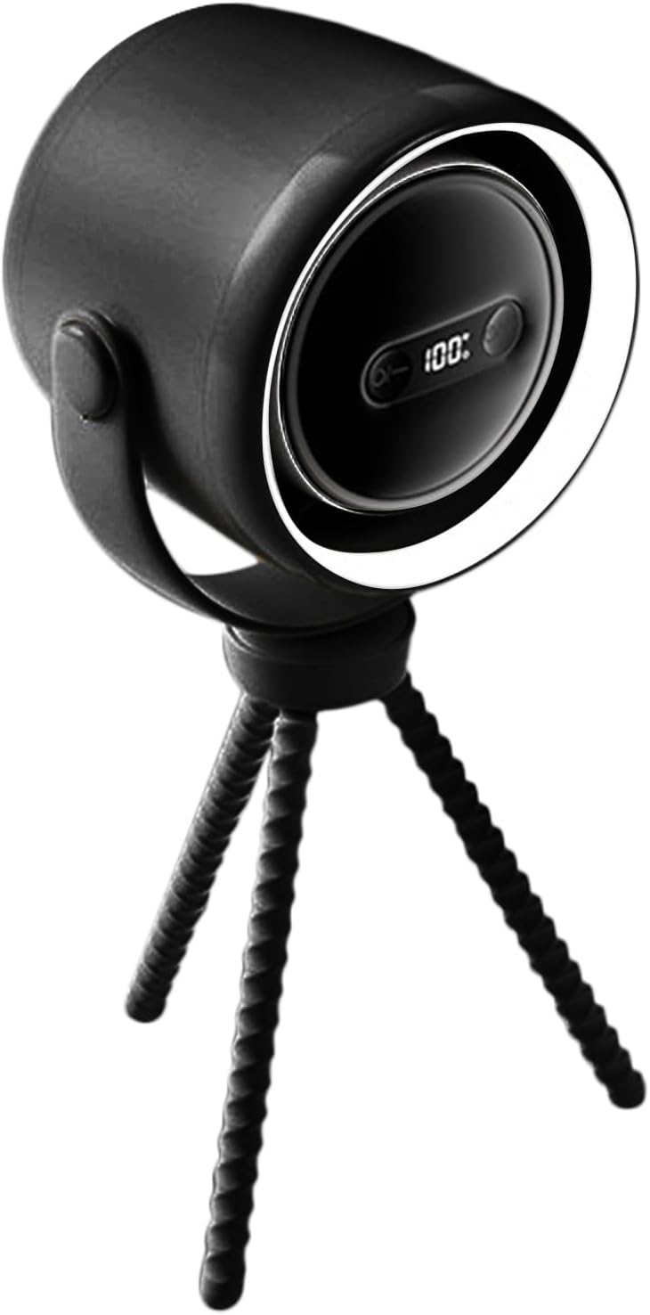 Rechargeable clip-on stroller fan with LED night light, perfect for infant comfort on the go