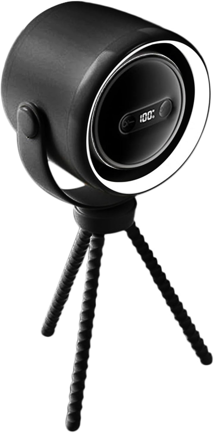 Rechargeable clip-on stroller fan with LED night light, perfect for infant comfort on the go