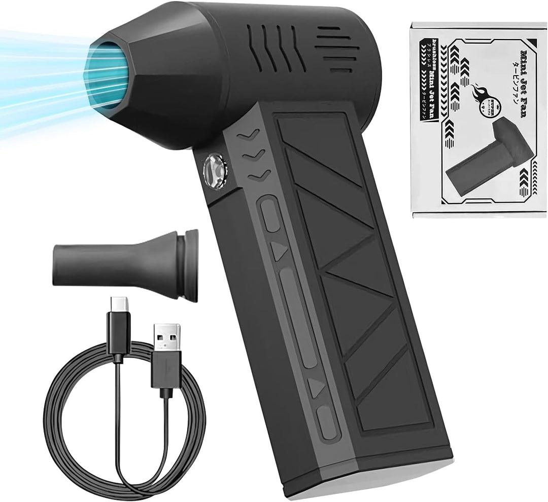 Dust particles being blown away by the strong airflow from the Nivaro electric air duster