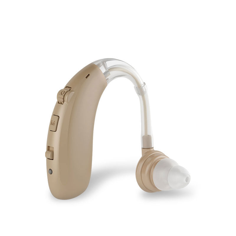 Rechargeable hearing aid for clear sound. Discreet, universal fit ear device improves auditory experience.