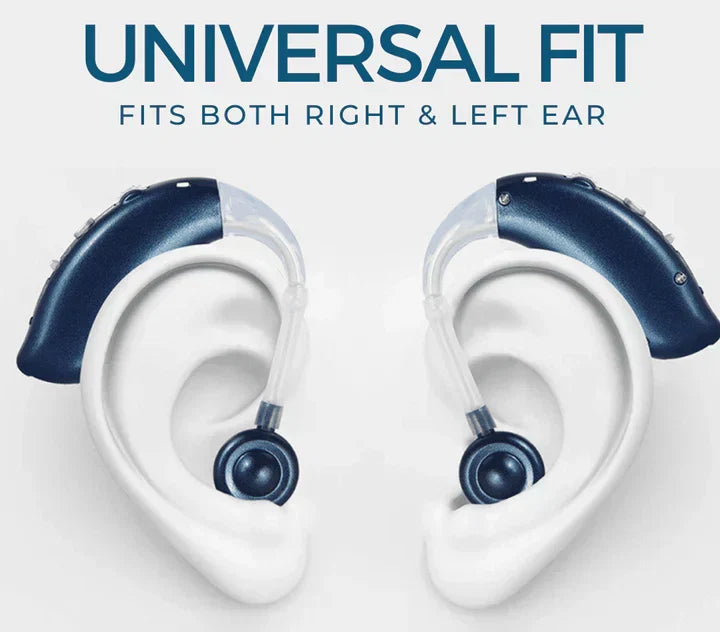 Discreet rechargeable hearing aid, an advanced ear device offering crystal clear sound and comfort.