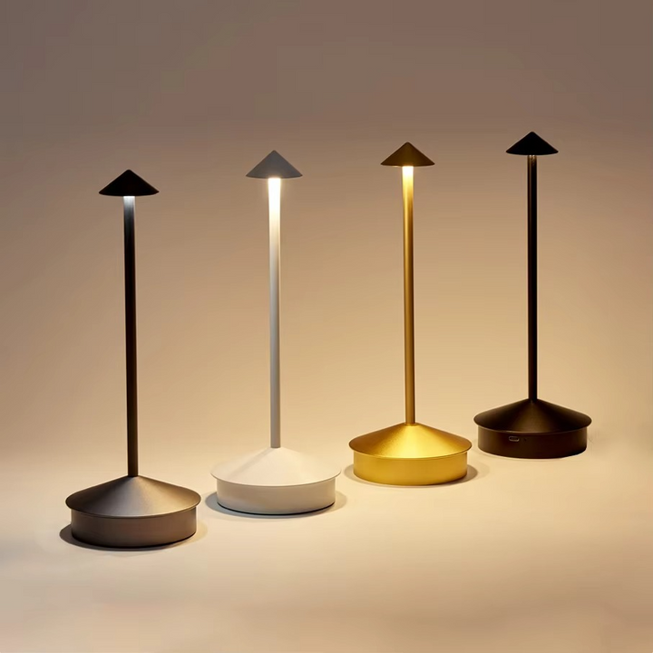 Rechargeable LED desk lamp with touch control, 3 light modes. Modern, portable for office & bedroom task lighting.