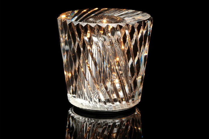Portable home decor diamond lamp, USB rechargeable crystal table lighting.