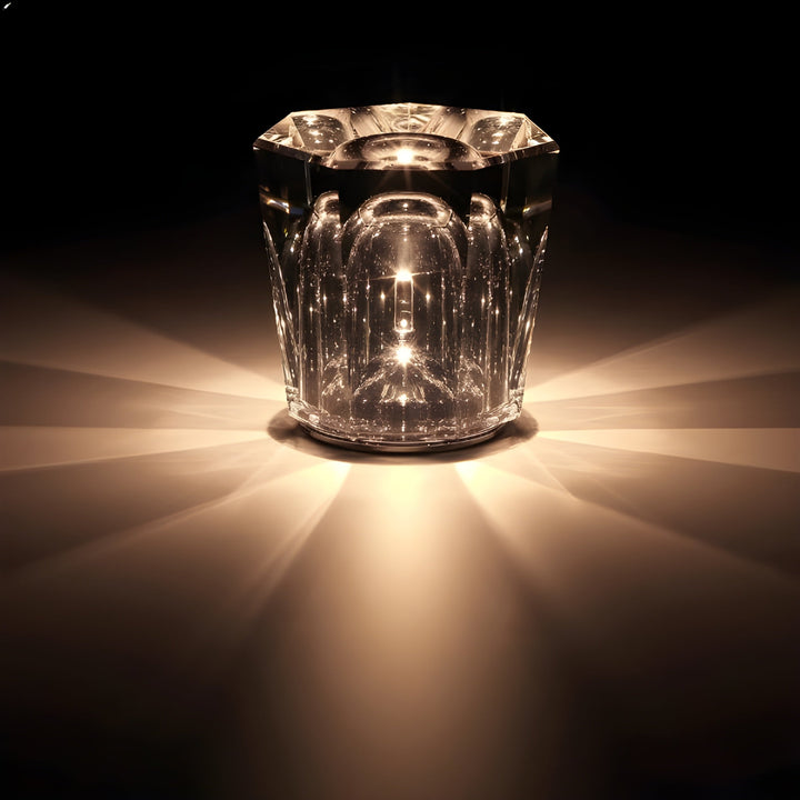 Stylish diamond crystal LED lamp, rechargeable, ideal for luxury home decor.