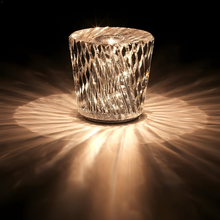 Modern home decor diamond lamp, crystal table light, rechargeable and portable.