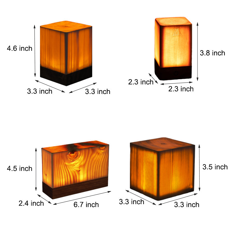 Cordless accent LED light: WoodGlow table lamp with a beautiful wood grain design.