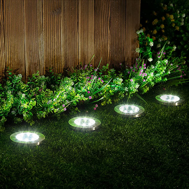 EcoGlow outdoor solar pathway lights. Automatic, waterproof & rechargeable for elegant garden or patio illumination.