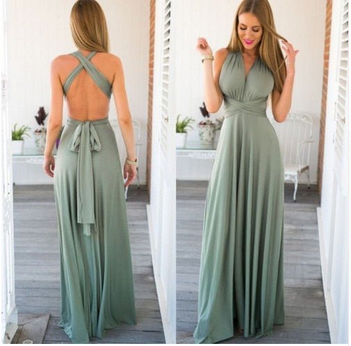 Women's adaptable black maxi dress, a versatile long formal gown for any occasion.