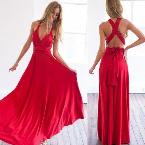 Elegant black women's maxi dress, versatile for formal events, parties, and evenings.